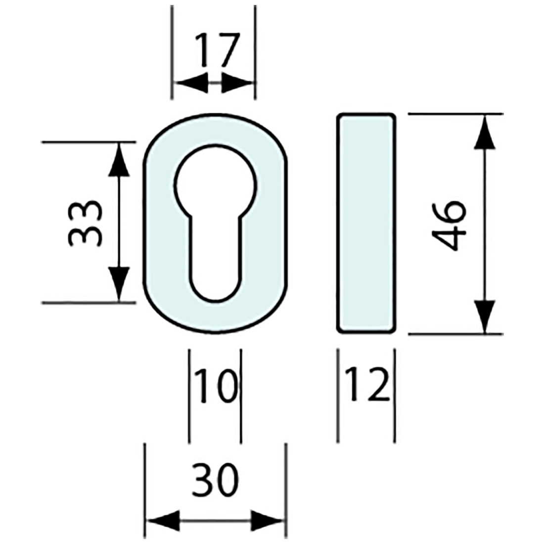 Security Escutcheon Weld On 110x98mm