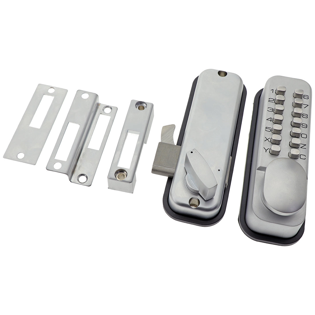 Sliding Door Push Button Entry Lock with Hook Bolt