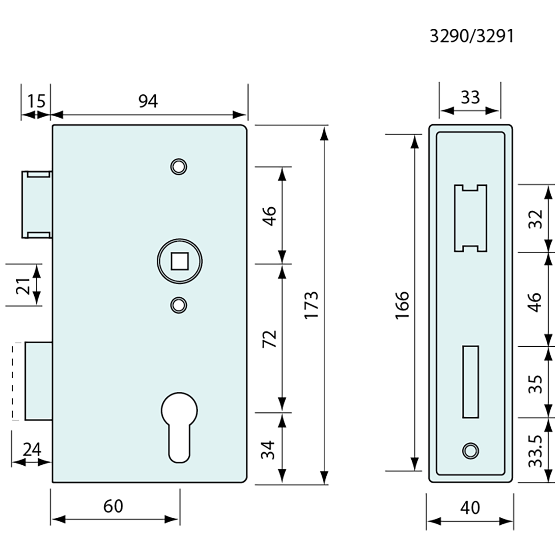 Gate Slam Latch With Lock Case 40x94mm