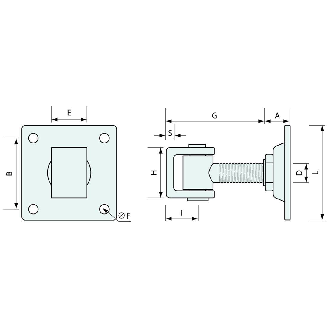 Plate Gate Hinge Zinc Plated 120mm