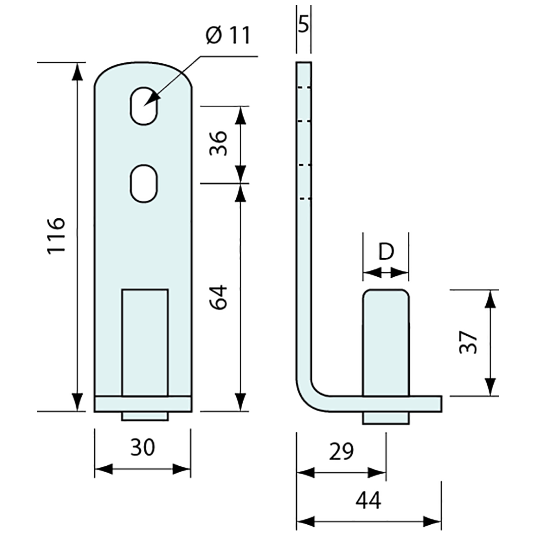 Plate Gudgeon Zinc Plated 16mm