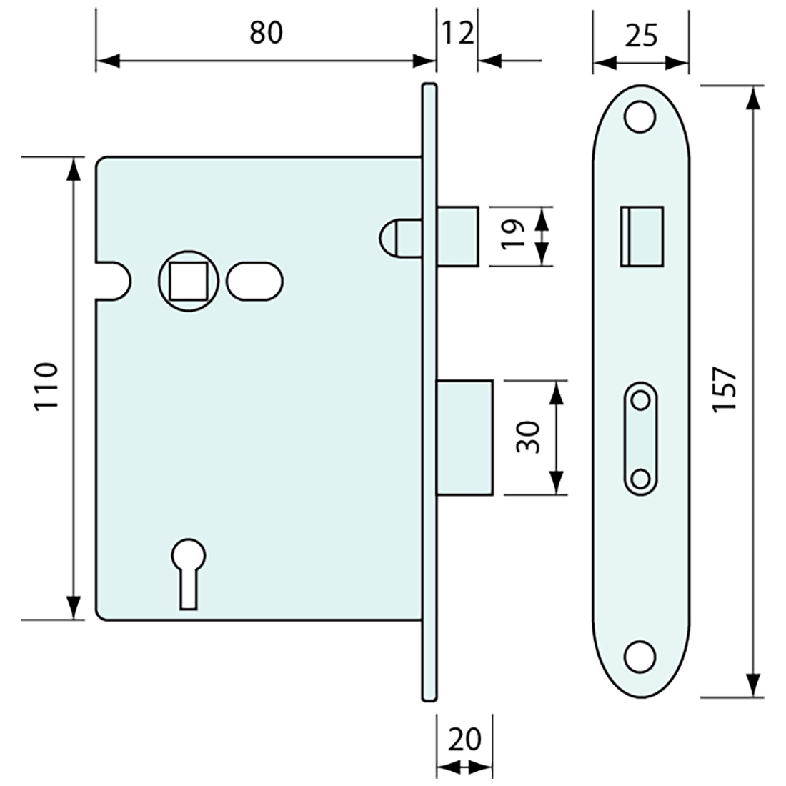Sashlock 5 Lever With Brass Bolt 164x84mm