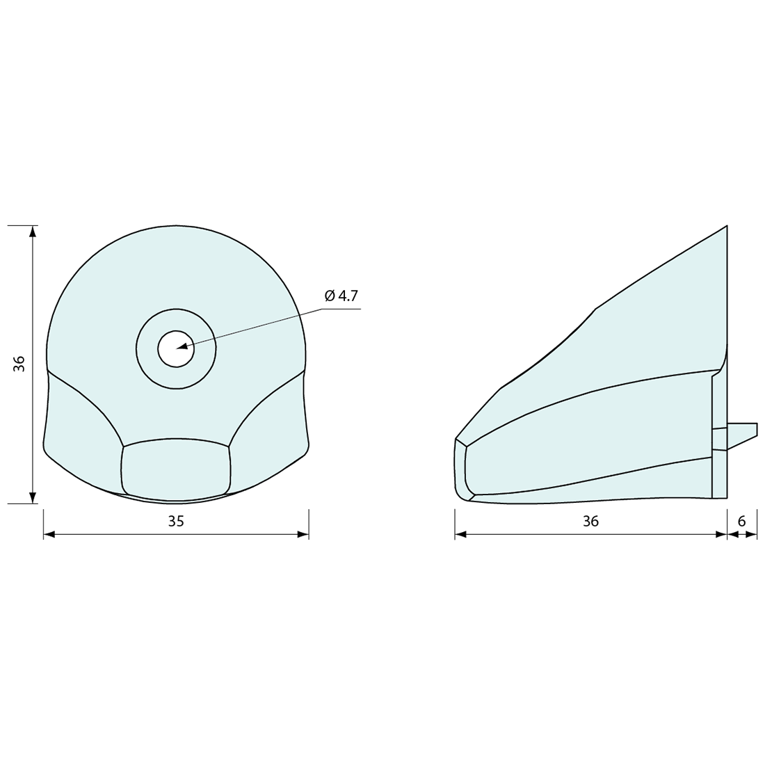 Hinge Cap For 86mm Spring Hinge