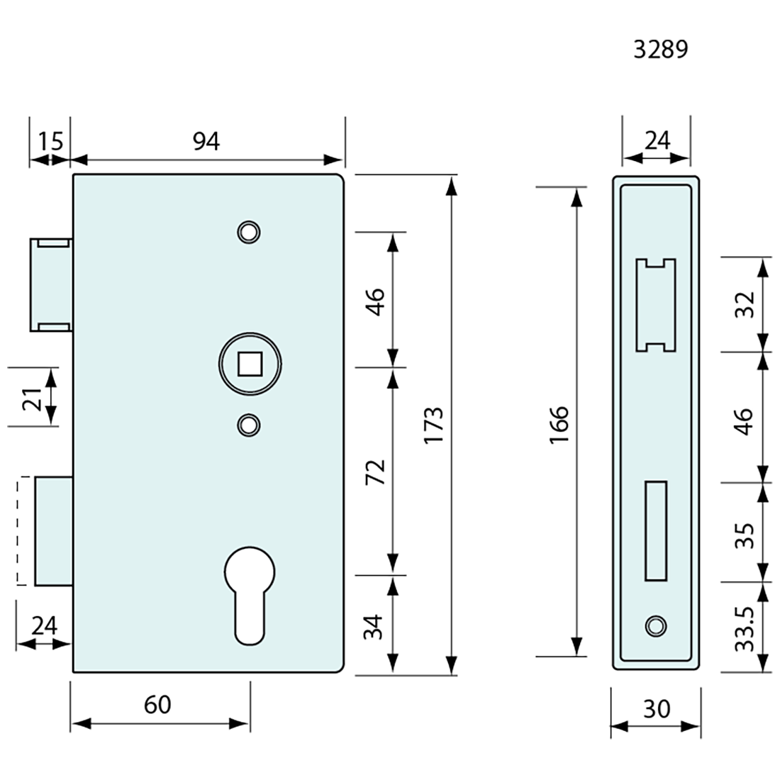 Gate Slam Latch With Lock Case 30x94mm