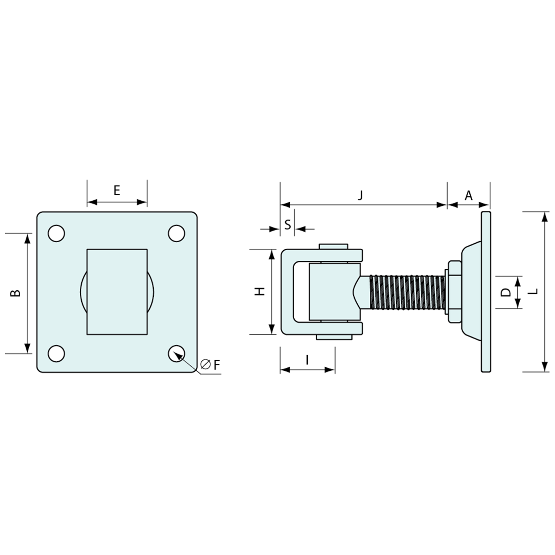 Plate Gate Hinge Zinc Plated 80mm