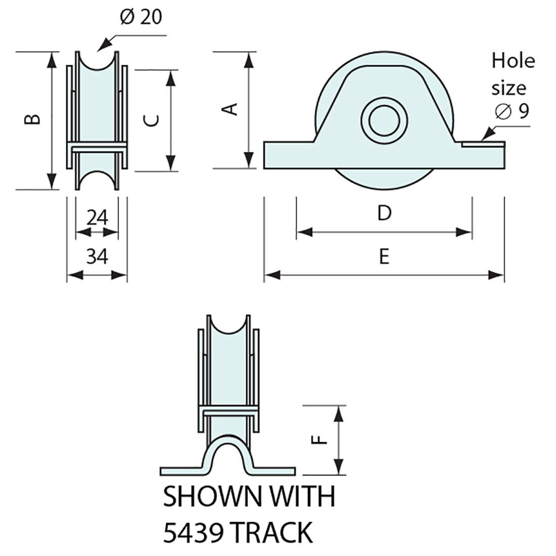 Insert Gate Roller Zinc 66x136mm