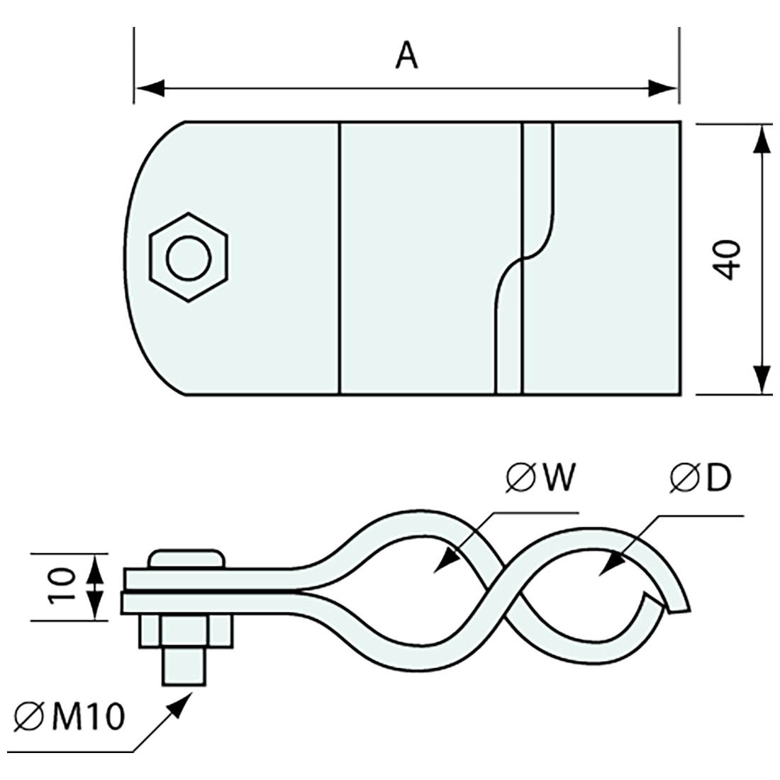 Hinge Bracket Zinc Plated For 25mm Pipe