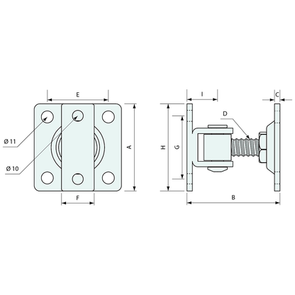 Plate Gate Hinge Bolt On 200kg