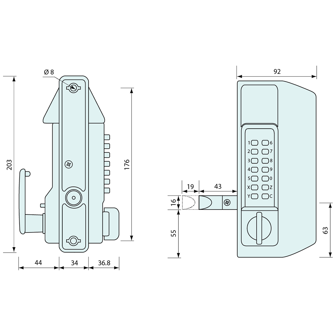 Gate Lock Normal Handle Digital Gate Lock Interior Safety Release Handle 203mm – Gate Gear
