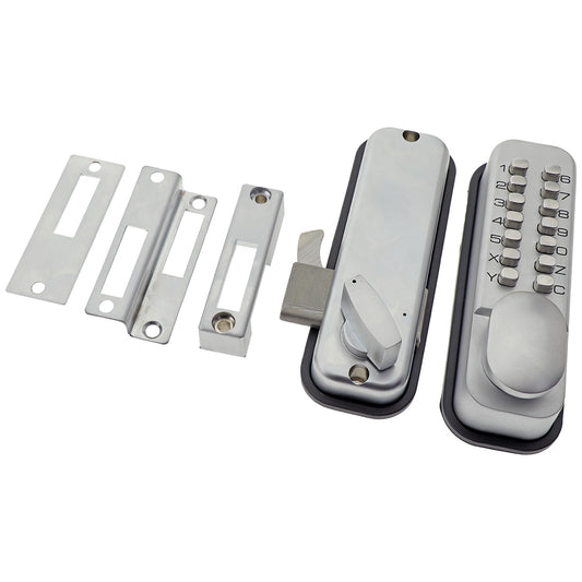 Sliding Door Push Button Entry Lock with Hook Bolt