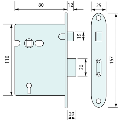 Sashlock 5 Lever With Brass Bolt 164x84mm