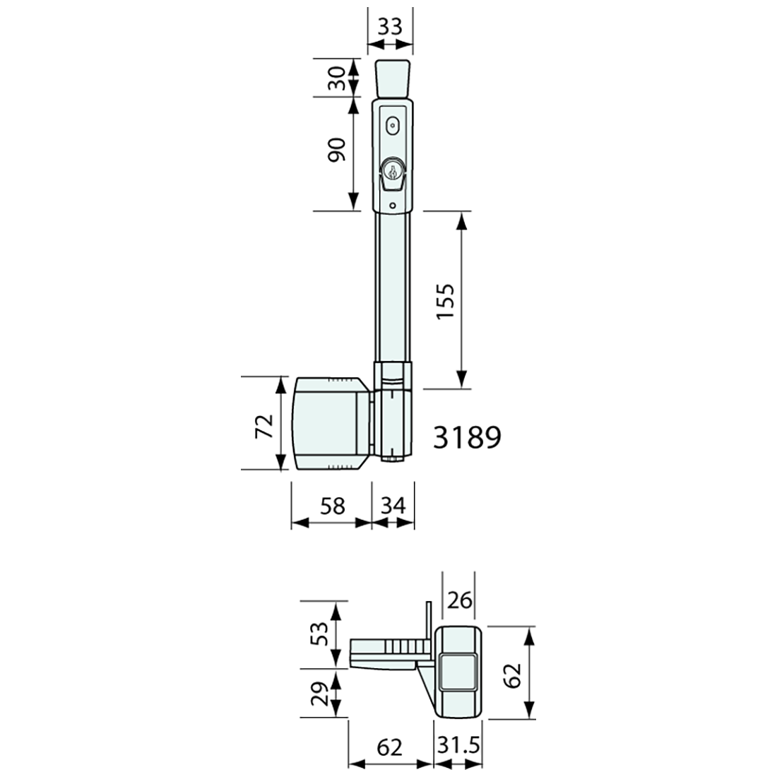 Pool Latch Black 515mm