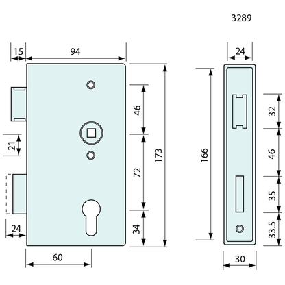 Gate Slam Latch With Lock Case 30x94mm