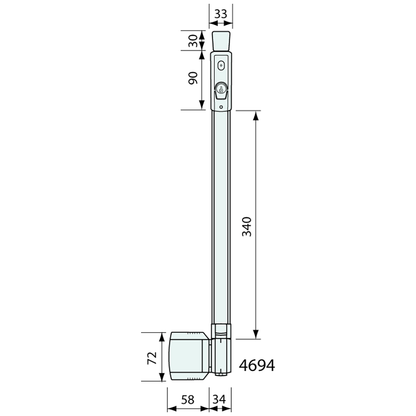 Pool Latch Black 310mm